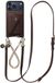 AVY Leren Hoesje geschikt voor Apple iPhone 17 Pro Max | Met Koord en Magnetische Kaarthouder | Compatibel met MagSafe | Leather Case met 30CM & 130CM Koord & Wallet | Leather and Gold | Chocolate