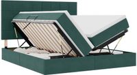 vidaXL LED opbergbed met matras Donkergroen Fluweel 200 x 200 cm