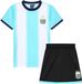 State of Football Messi Argentine Domicile Tenue Enfants - Tenue de football avec chemise et short - Marchandise officielle de fan de l'AFA - Taille 140