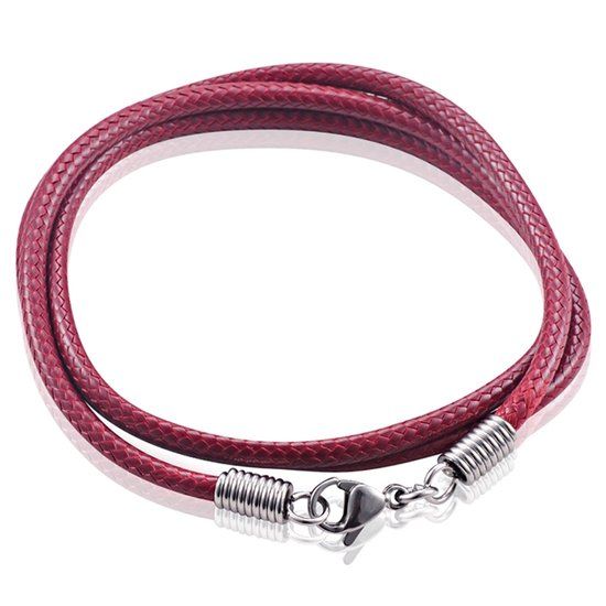LGT JWLS LGT Jewels waxkoord ketting Bordeauxrood - 2.5mm-65cm