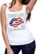 Bellatio Decorations Kiss me I am American tanktop / mouwloos shirt wit dames - feest shirts dames - USA kleding XL