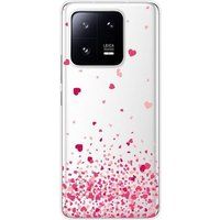 1001 coques Xiaomi 13 Pro Confettis de coeurs rose bedrukt siliconen hoesje