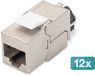 DIGITUS Keystone module Cat-6A afgeschermd - 12 stuks - RJ45 jack - 500 MHz 10GBase-T - AWG 26-22 - Zilver