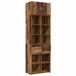 vidaXL Opbergkast met Planken Oud hout 70 x 42,5 x 225 cm Bewerkt hout