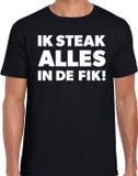 Bellatio Decorations Shoppartners Bv Ik steak alles in de fik bbq / barbecue t-shirt zwart - cadeau shirt voor heren - verjaardag / vaderdag kado M