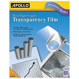 Apollo Transparantiefilm voor gewoon papier kopieerapparaat, zwart op helder vel, zonder streep, 100 vellen/pak (VPP100CE)