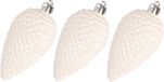 Decoris Kaemingk B.V. 6x stuks kunststof dennenappels kerstballen 8 cm parelmoer wit glitter - Kerstboomversiering