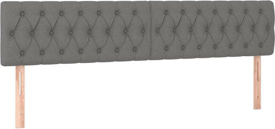 VidaXL Hoofdeind & Voeteind Donkergrijs Polyester/Hout 1800 mm x 70 mm x 780-880 mm