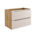 COMAD Splendor Badkamermeubel 80 cm onder de wastafel, met 2 lades, eikenhout-look, beige, gefreesd MDF