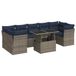 vidaXL 8-delige Loungeset met kussens, poly rattan, acacia, grijs