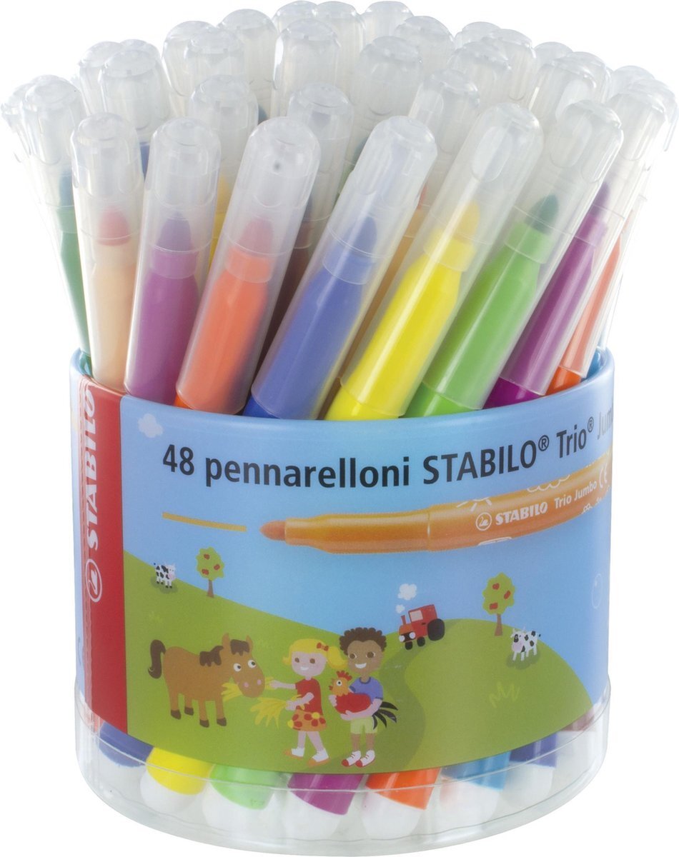 Stabilo Viltstiften Trio Jumbo - doos met 48 stuks