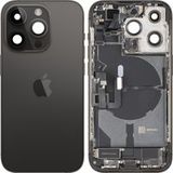 Apple iPhone 14 Pro Batterijklep, Met Middenbehuizing, Complete Onderdelen, Zwart (Space Black), Premium Swap