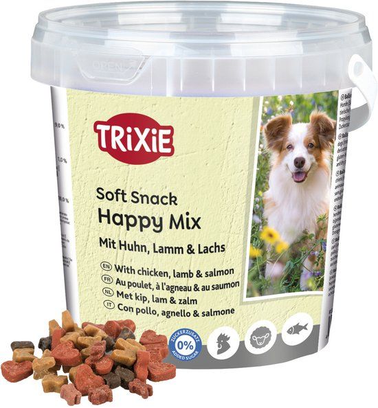Trixie Soft Snack - Zachte Hondensnoepjes met Kip, Lam en Zalm - 4 x 500 gr