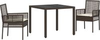 vidaXL Tuinset, 3-delig, bruin, polyrotan