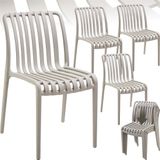 Tectake Set van 4 Tuinstoelen Alcudia - Taupe