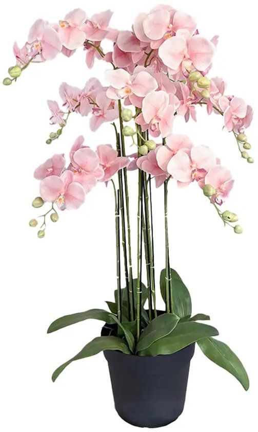 Buitengewoon Boet Orchidee Kunstplant 9-tak 110 cm - Roze