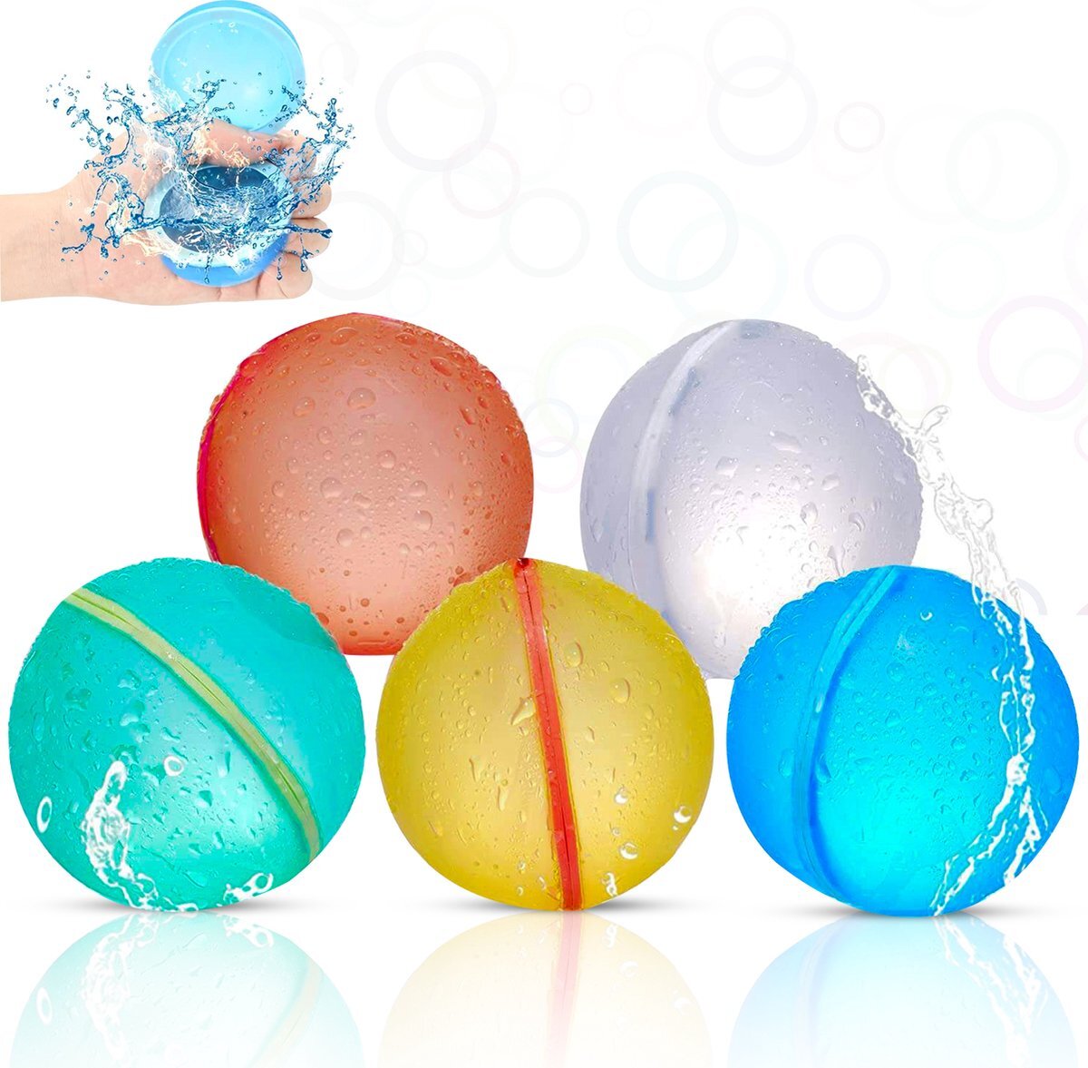 SEZGoods Herbruikbare Waterballonnen - 6 stuks - Inclusief Opbergzak - Ballonnen Zelfsluitend - Waterballonnen - Waterbal