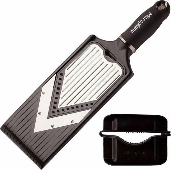 Microplane V-rasp slicer/julienne - RVS - Zwart - Verstelbaar