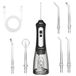 BarberBoss Draadloze tandwaterflosser, 5 reinigingsmodi, 6 straalsproeiers, LED-display, oplaadbare monddouche, IPX7 waterdicht, waterflosser