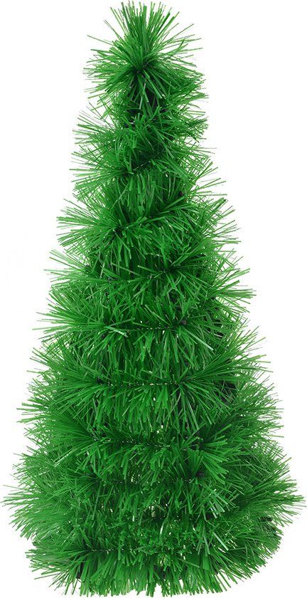 Clayre & Eef Kerstdecoratie Kerstboom Ø 12x27 cm Groen Kunststof