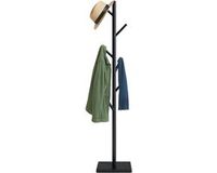 Merkloos Relaxdays Kapstok boom - 8 haken - 177 x 30 x 30 cm - staand - 3 mogelijke hoogtes - zwart