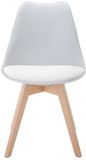 Vente-unique Set van 2 stoelen JODY - Polypropyleen en beuk - Lichtgrijs