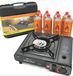 SMH LINE Cuisinière de camping - Incl. 8x bouteilles de gaz et valise - Réchaud à gaz portable - Kit d'urgence