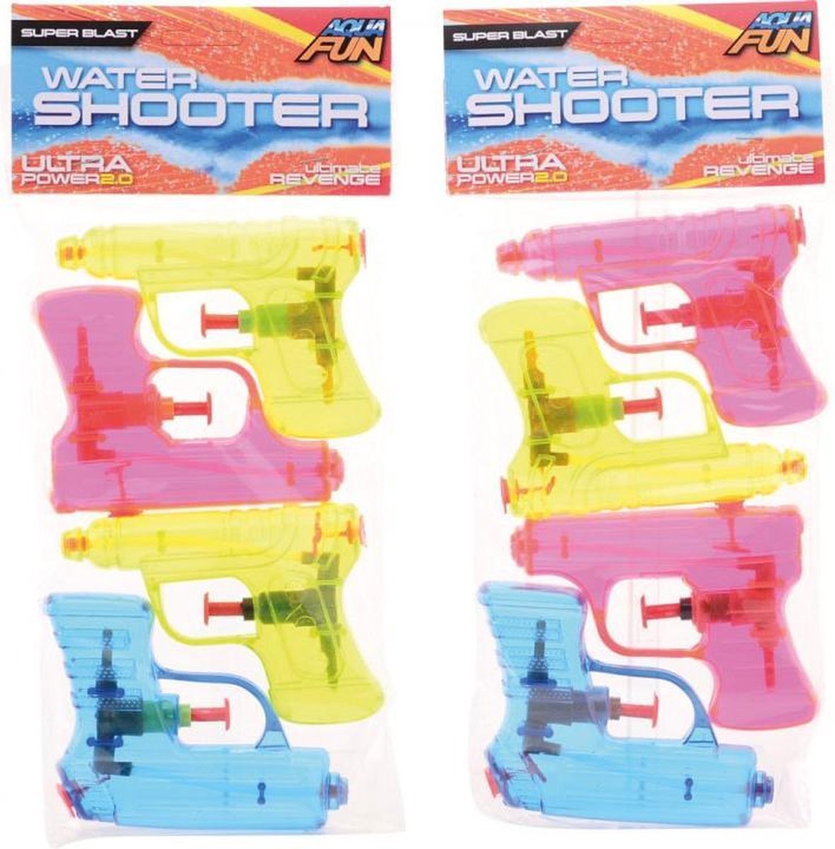 John Toys 2x Waterpistool/waterpistolen 4-pack 11 cm