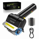 Brosse de nettoyage électrique sans fil pour barbecue - 2000mAh - Noir