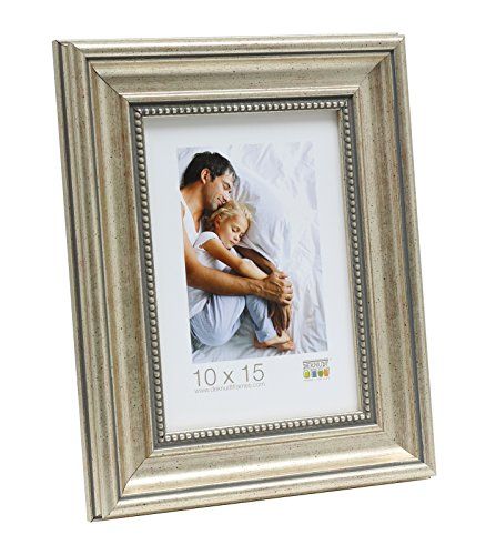 Deknudt Frames S45HD1 fotolijst 15x20 zilverkleur met parelrand kunststof fotolijst