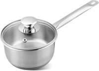 MagicHome Casserole Chloe, 14 cm, 1 l, avec couvercle en verre, acier inoxydable