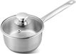MagicHome Casserole Chloe, 14 cm, 1 l, avec couvercle en verre, acier inoxydable