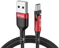 Elough Elough USB-C Oplaadkabel 180° - 2 Meter - Gevlochten Nylon Oplader Data Kabel Rood
