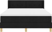 vidaXL Boxspringbed met hoofdeinde Zwart 190 x 140 cm Stof