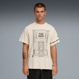 PUMA T-shirt de basketball oversize Swish N' Ink II Homme, Accessoires, Blanc, XXL