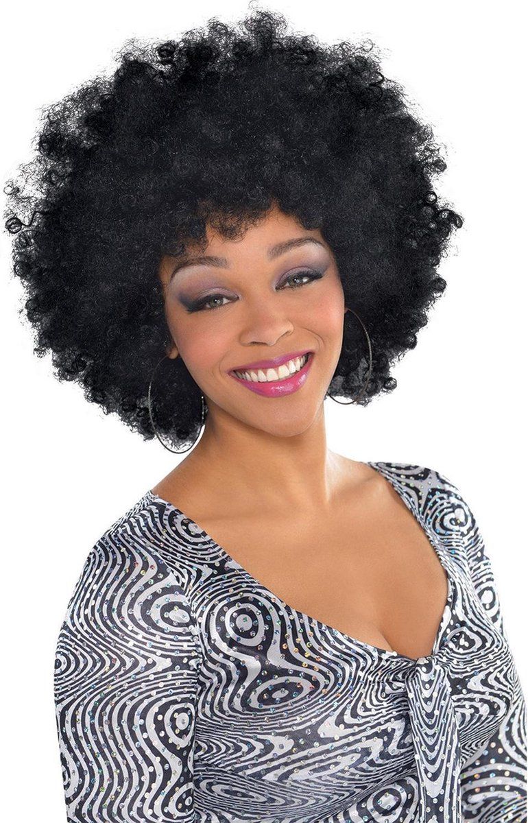 Amscan Pruik Afro Zwart Unisex - Synthetisch - 0809801704700