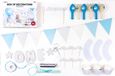 PartyDeco Feestpakket - 1e Verjaardag Blauw-Zilver