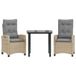 vidaXL 5-delige tuinset met kussens, polyrattan, gemengd beige