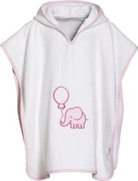 Playshoes Badstof poncho olifant wit-roze roze