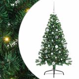 vidaXL Kunststof Voorverlichte Kerstboom met 150 LED Groen 150 cm PVC