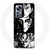 Xiaomi 12 5G Sangoku Naruto Luffy uit één stuk Dragon Ball Z zwart-witte achtergrond, anime manga hoesje