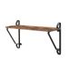 Vasagle Étagère murale MDF, Acier Noir, Bois 2 pièces