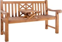 CLP Luka Tuinbank - Met inklapbare tafel - Teak - 150 cm