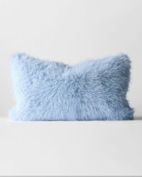 HEMA Housse de coussin 50 x 30 cm ultra-douce bleue