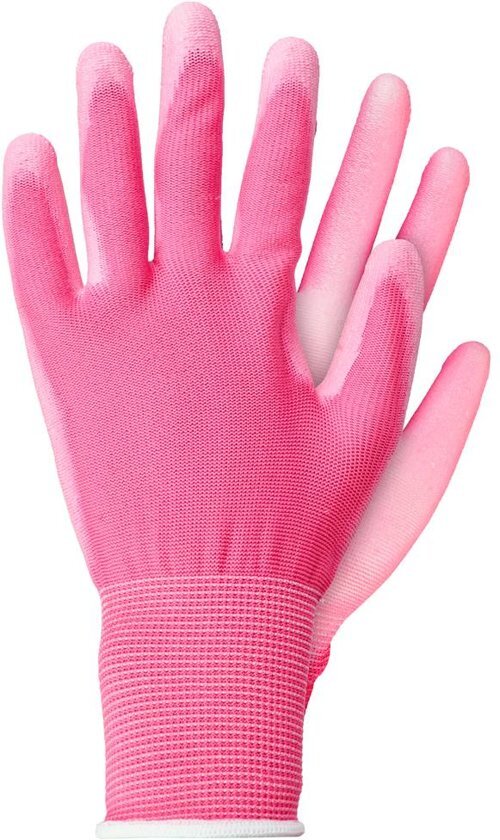 Talen Tools Werkhandschoenen licht polyester roze maat S