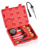 Manomètre de compression - 0-20 bar - 0-300 psi - Jeu de 9 pièces - Mallette en plastique