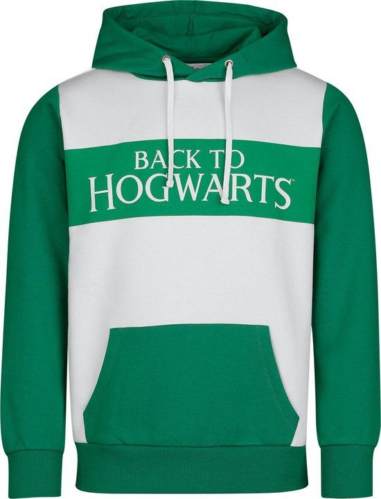 Harry Potter Back To Hogwarts Heren Trui met capuchon - groen/wit - S