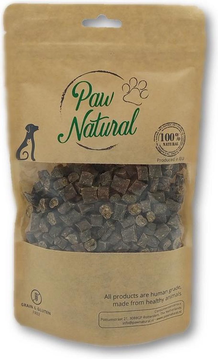 Paw Natural Paard Vlees Trainingstraktatie, 250g. Snacks voor Honden, Beloningen, Graan en Glutenvrij Naturel Hondenvoer voor Dieren, alle rassen.