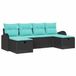 vidaXL Tuinbank Set Zwart Poly Rattan