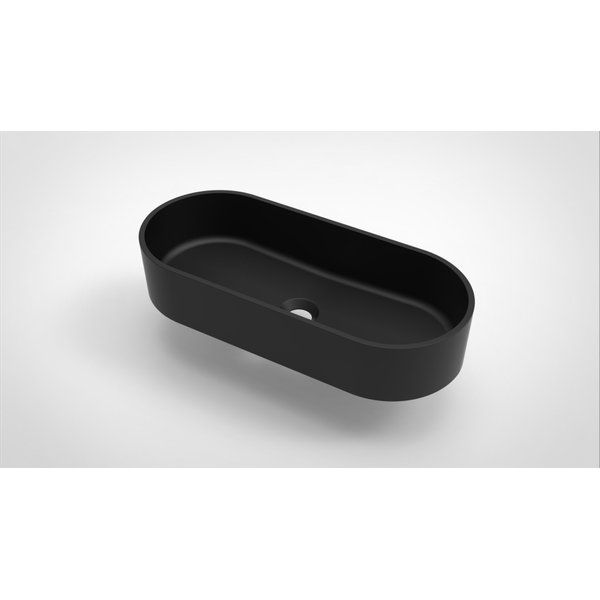 Arcqua Case opbouw waskom ovaal 60x26cm mat zwart - WAS127590